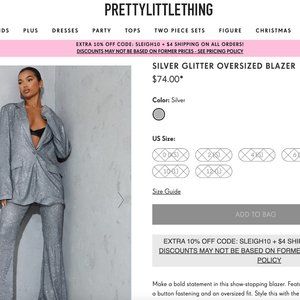 NWT PrettyLittleThing Glitter Blazer